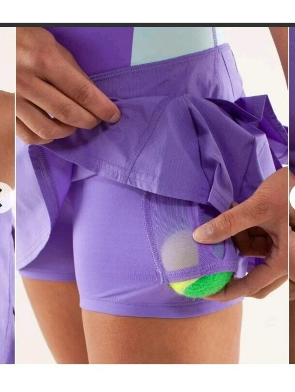Lululemon Run Pace Setter Skirt Purple Mint Pleated Tennis/pickleball Skort 6R